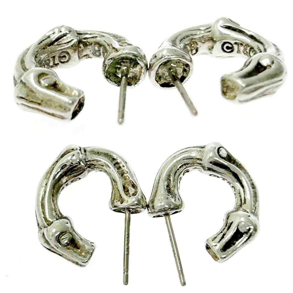 中古】TIFFANY&Co. ティファニー シルバー バンブー フープ ピアス 6.5