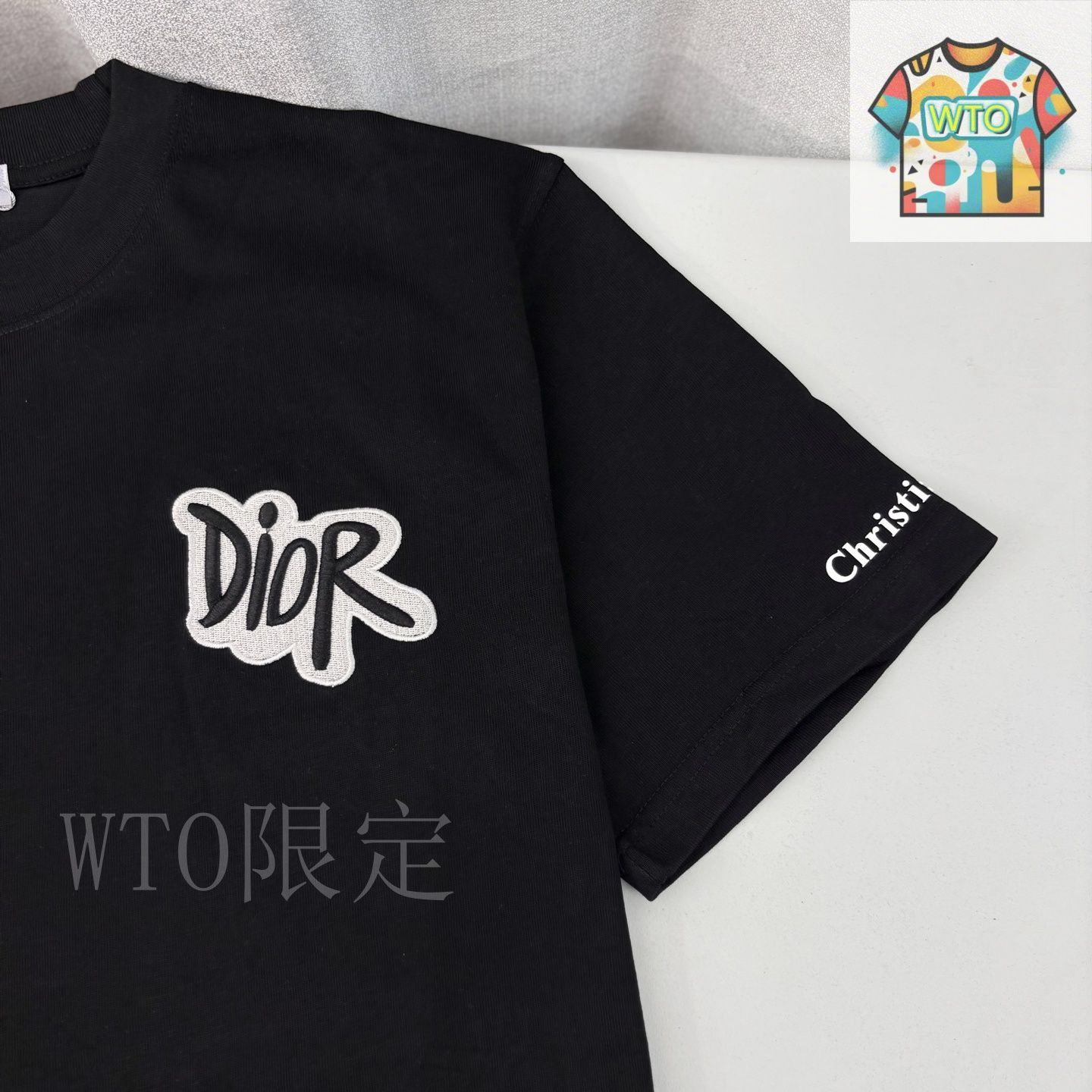 11672【美品・Lサイズ】Dior 薔薇 刺繍ロゴ 即完売スウェット　黒 11672【美品・Lサイズ】Dior 薔薇 刺繍ロゴ 即完売スウェット 黒