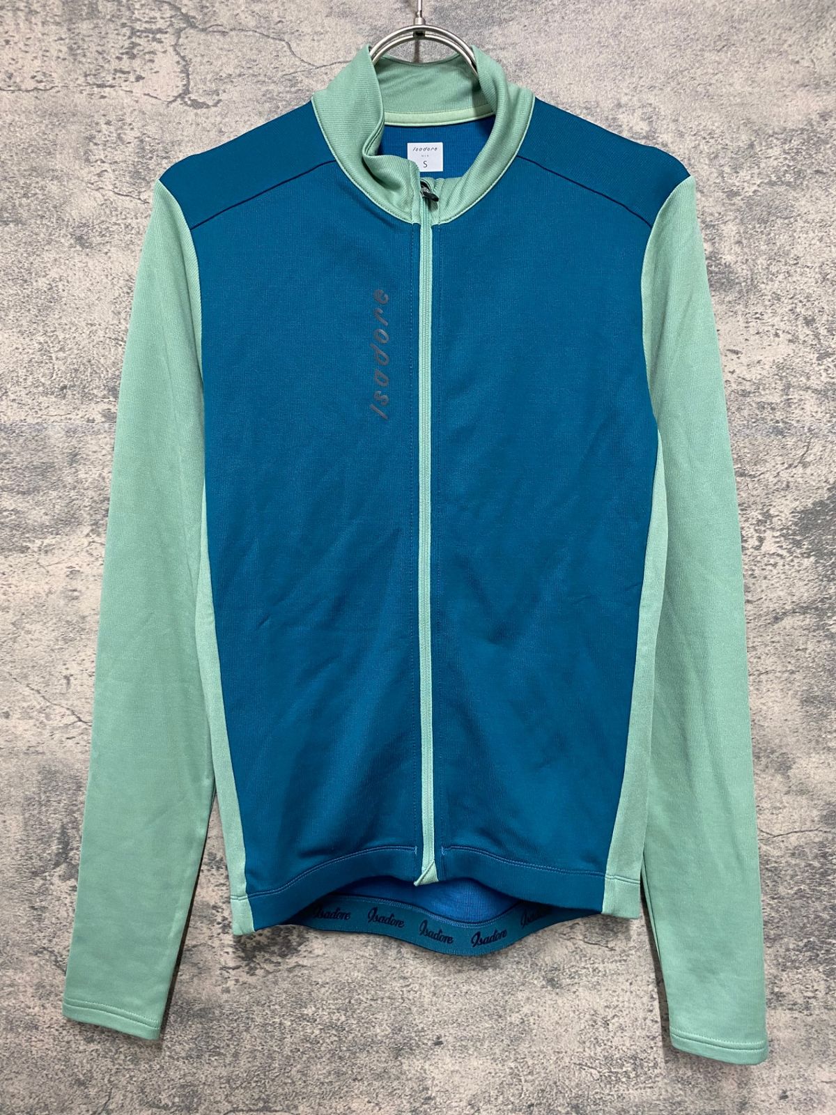 JJ805 イザドア Isadore PATCHWORK THERMAL LONG SLEEVE JERSEY 長袖 サイクルジャージ ターコイズ 薄緑 S