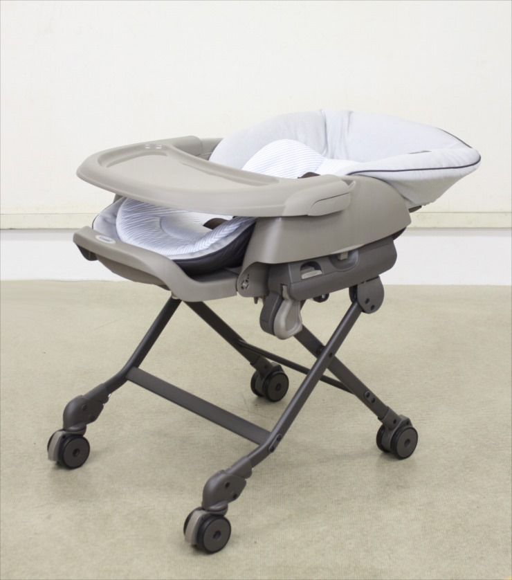 美品 ベビーステーション ヒッコリーグレー 2021モデル 手動 新生児OK  