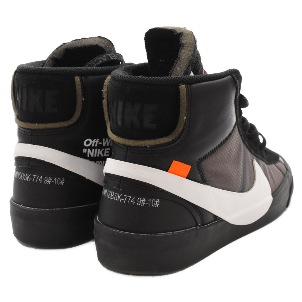 NIKE (ナイキ) ×OFF-WHITE BLAZER MID GRIM REAPER AA3832-001 ブレーザーミッドグリムリーパー  ミッドカットスニーカー US10/28cm ブラック