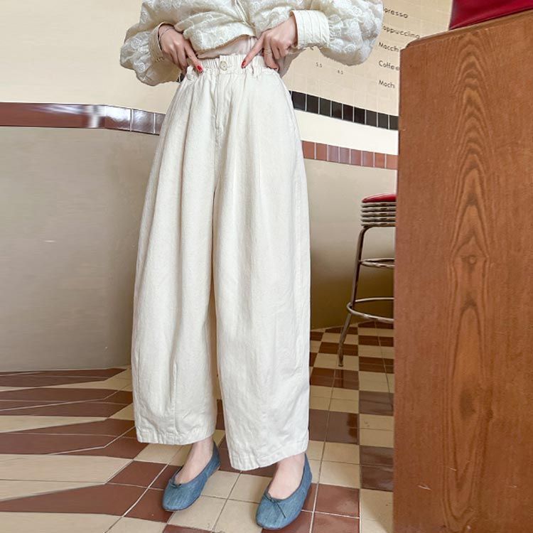 ワイド ハイウエスト 脚長効果 レディース バルーンパンツ ツイル地 ゆったり ワイドパンツ タック入り ゴムウエスト カーブパンツ 春 ワイドパンツ 大人 カジュアル キレイめ 体型カバー 夏 秋 tomin598557 USTAUSTRALIA_COM_AU