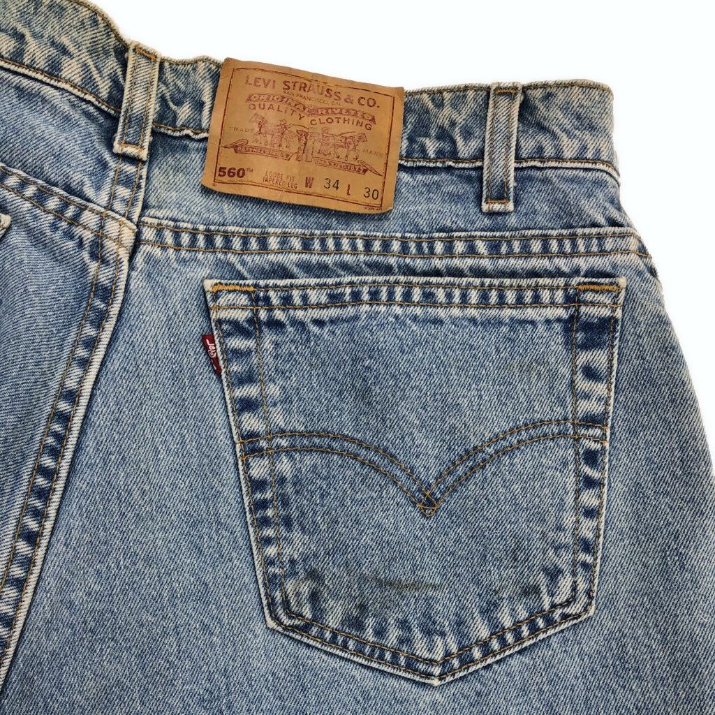 90s USA製 リーバイス 560 34×34 ゴールデンサイズ　アイスブルー Levi's - 90s USA製 Levi's 560 W34 L32 97年製 アイスブルーの