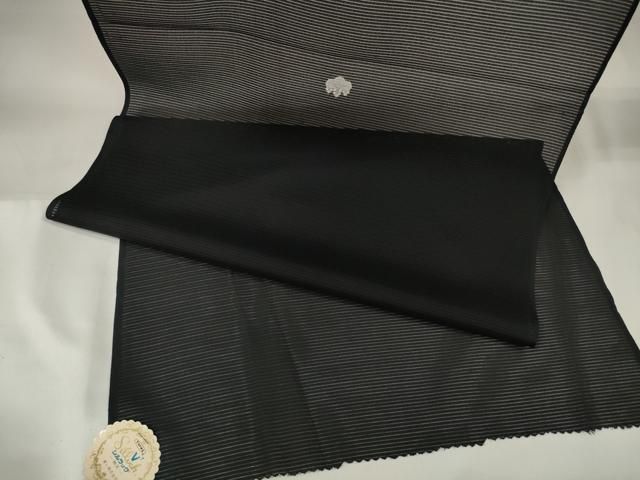 平和屋着物＊夏物 黒紋付 黒反物 着尺 絽 東レシルック 洗える着物 ♥ DAAW7968zzz