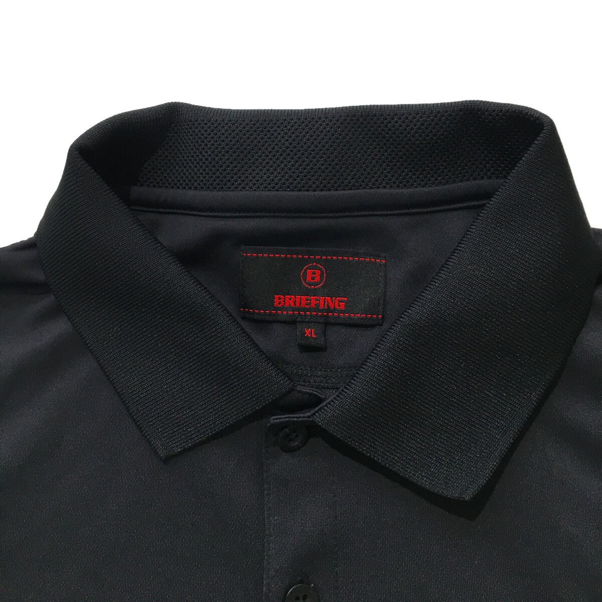BRIEFING 半袖シャツ 黒/白 未使用タグ付き 中古 メンズ ブリーフィング BRIEFING 半袖ポロシャツ XL 黒×白