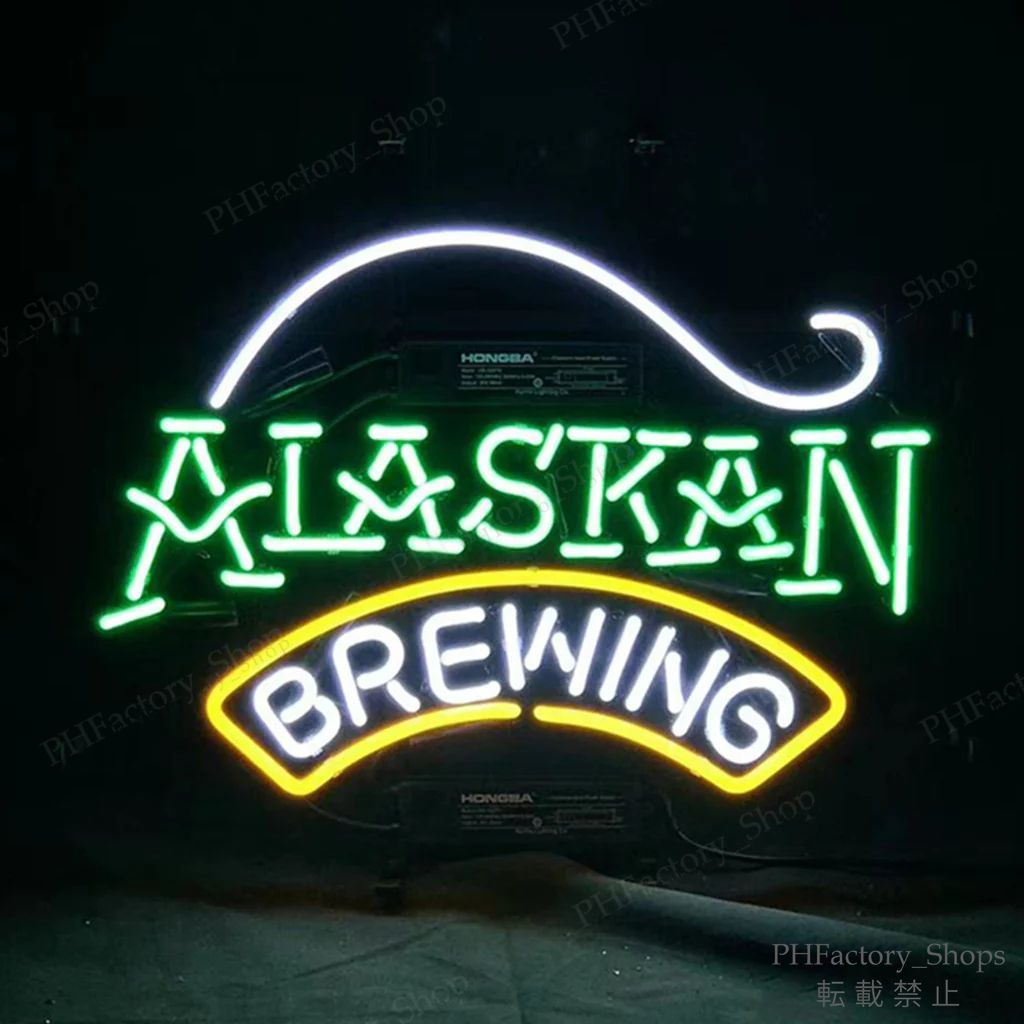 ネオンサイン Alaskan Brewing ネオン管 アメリカン LED オリジナル 看板 ネオンサイン アメリカン雑貨 インテリア 店舗装飾 48X38CM B207