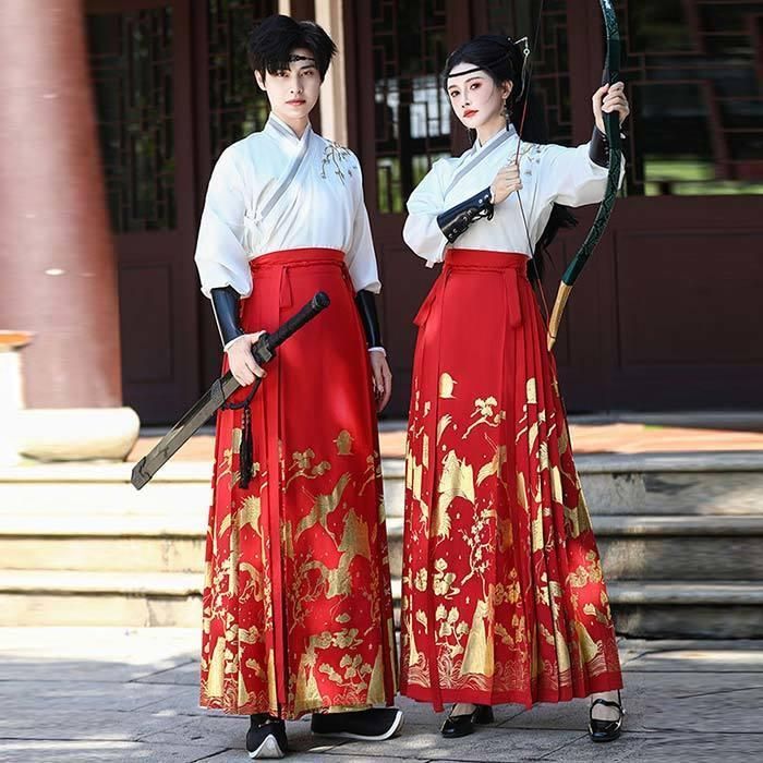 高品質 文化祭 豪華漢服 2点セット 新年 カップル中華コスチューム 交差襟 メンズ レディース 刺繍 鶴 漢元素 男女兼用漢服唐装 漢服 中華古風コスプレ衣 BJ1003ML03 ハロウィン