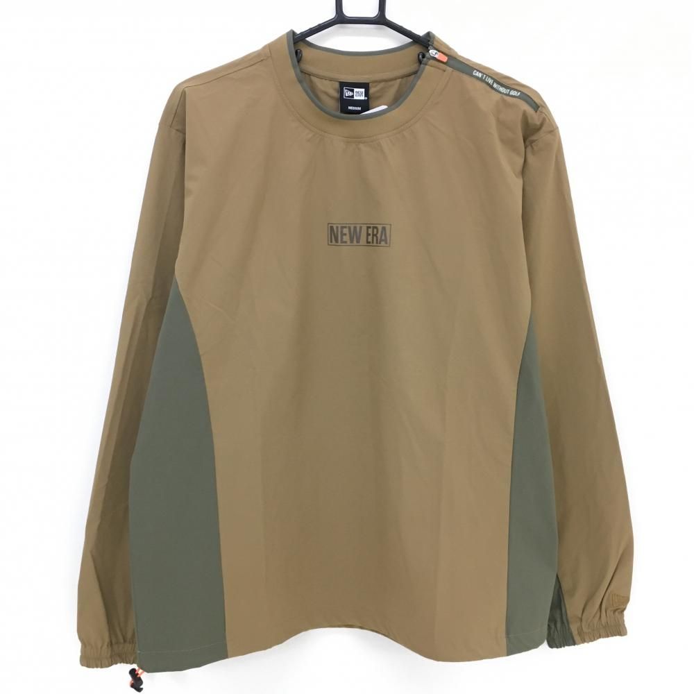 【新品】ニューエラ スニード ブラウン×カーキ 撥水 ストレッチ 肩ファスナー ブルゾン メンズ M ゴルフウェア New Era