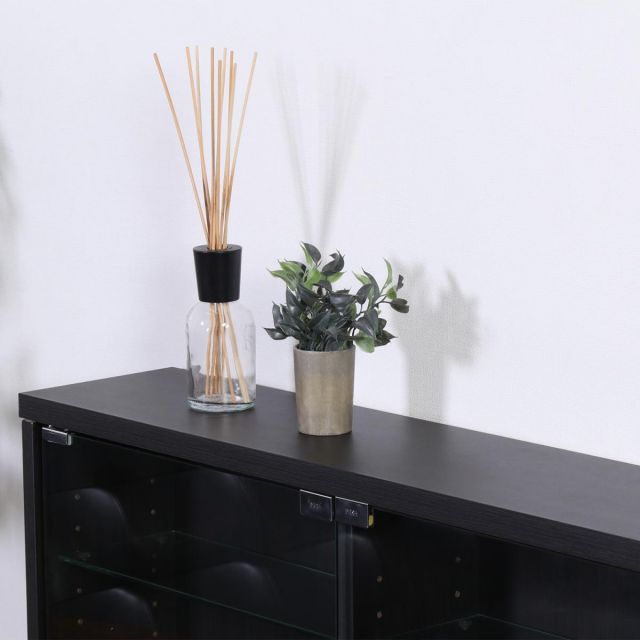 不二貿易 ガラスコレクションケース ロータイプ 浅型 ブラック お客様