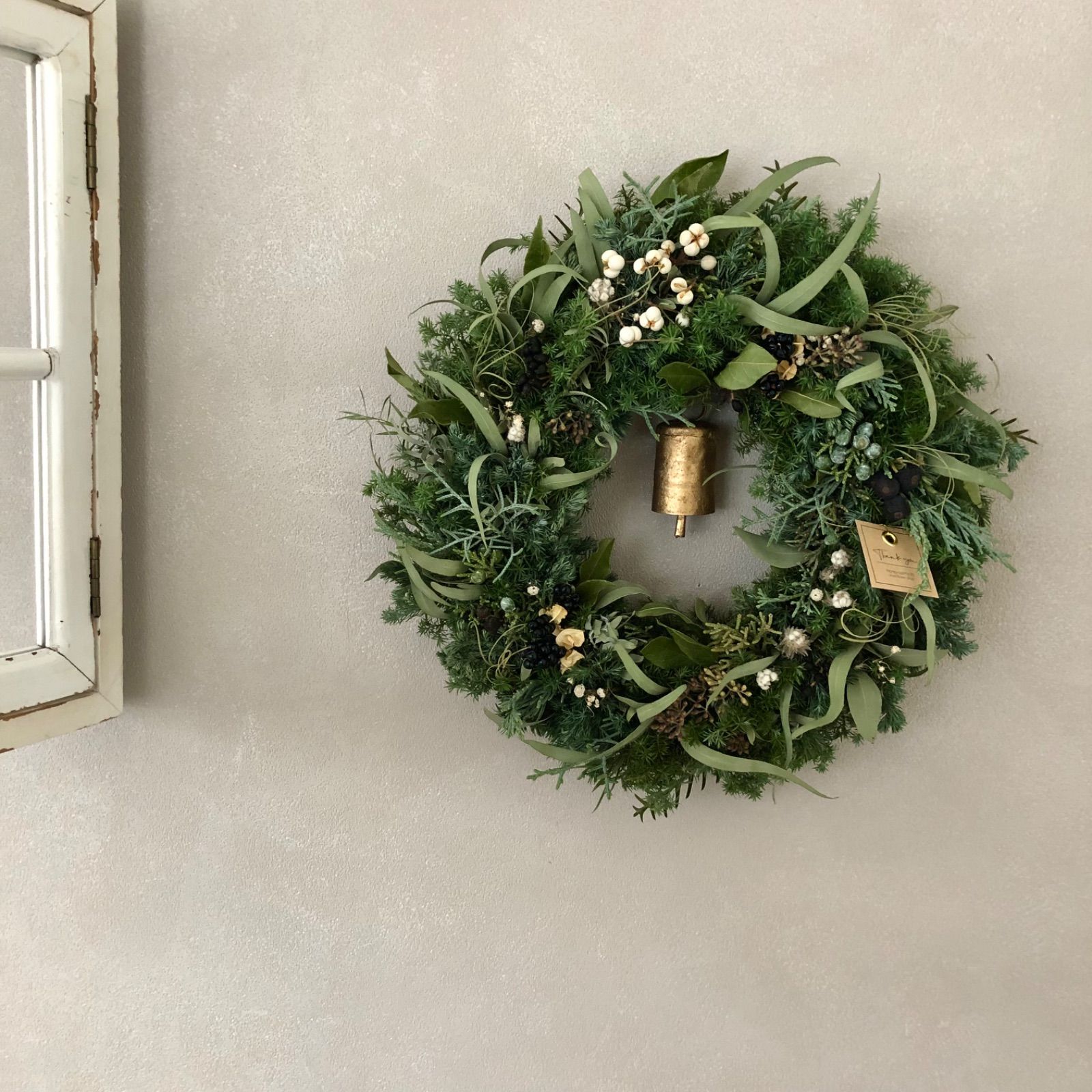 クリスマスリース 30cm×24cm Xmas Merry Christmas 2023 静かな森の