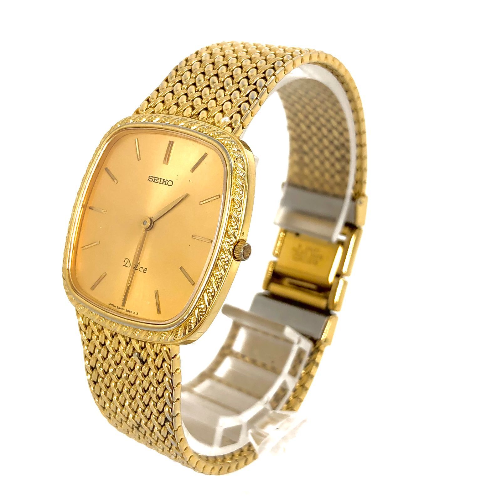 SEIKO セイコー Dolce ドルチェ 8N40-5040 稼働品 QZ/GP ゴールド文字