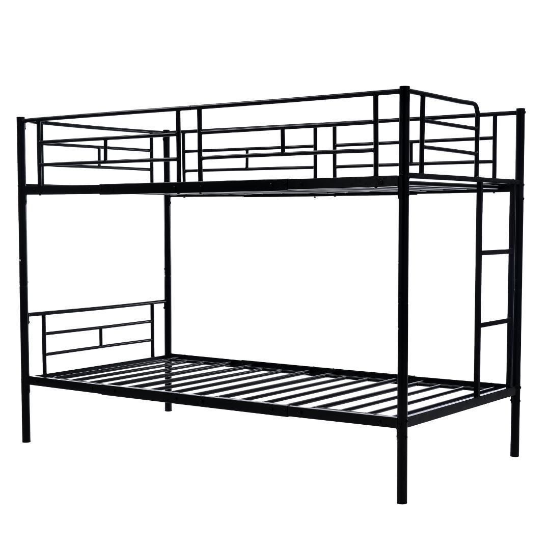 新作】【ブラック】二段ベッド 2段ベッド スチール耐震 ベッド