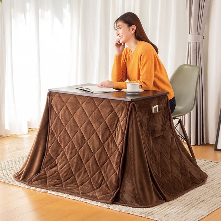 こたつ 長方形 大判 モダンリビング継ぎ脚こたつ-ディレット 150x80cm 日本製厚手カーテン生地の北欧柄こたつ布団セット テーブル 天然木 日本製 リモート 在宅 こたつ 長方形 大判サイズ モダンリビング継ぎ脚こたつ-ディレット