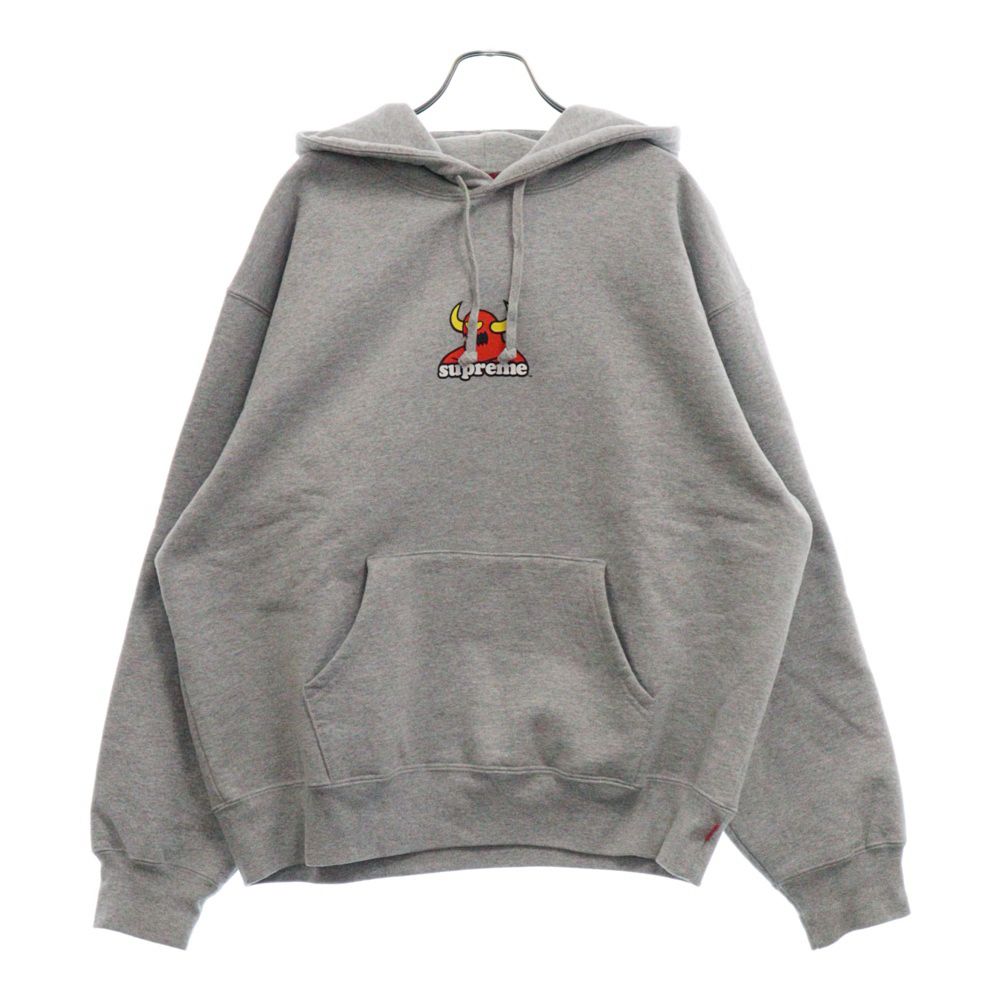 SUPREME (シュプリーム) 24SS Toy Machine Hooded Sweatshirt トイマシーン フロントロゴ スウェットプルオーバーパーカー グレー