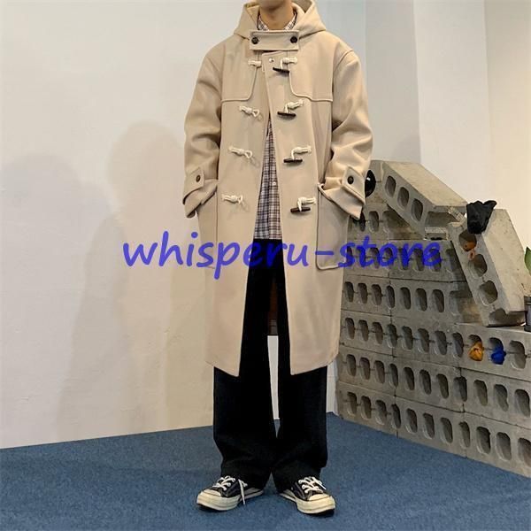 メルトンコート メンズ アウター ロング丈コート フード ダッフル