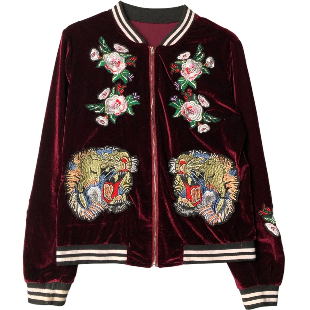 HOUSTON / ヒューストン　スーベニアジャケット　百虎　袖刺繍　レーヨン HOUSTON（ヒューストン） スーベニアジャケット スカジャン 中綿 百