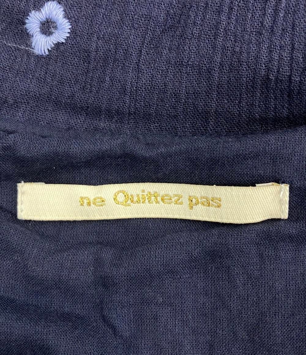 ヌキテパ コットンガーゼ フルエンブロイダリーフリル カラー ドレス