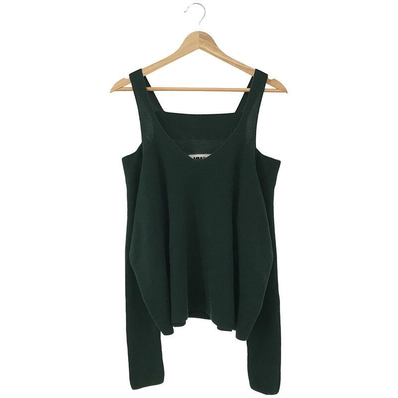 MM6 Maison Margiela / エムエムシックスメゾンマルジェラ | 2017SS | コットン オープンショルダー リブ ニット | M | グリーン | レディース MM6 Maison Margiela / エムエムシックスメゾンマルジェラ | 2017SS
