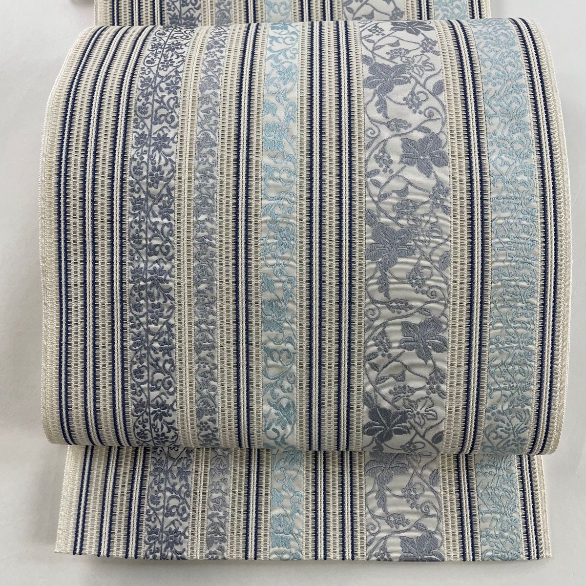 バイセル 着物 美品 名品 名古屋帯 クリーム 羅織 かがり仕立て 夏帯 正絹 ☆☆☆☆ 名古屋帯 美品 名品 夏帯 八寸名古屋帯 松葉仕立て 献上柄 クリーム