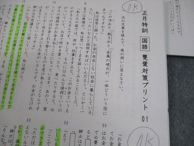 SAPIX サピックス 小6 国語 SS特訓/冬期講習/正月特訓 雙葉