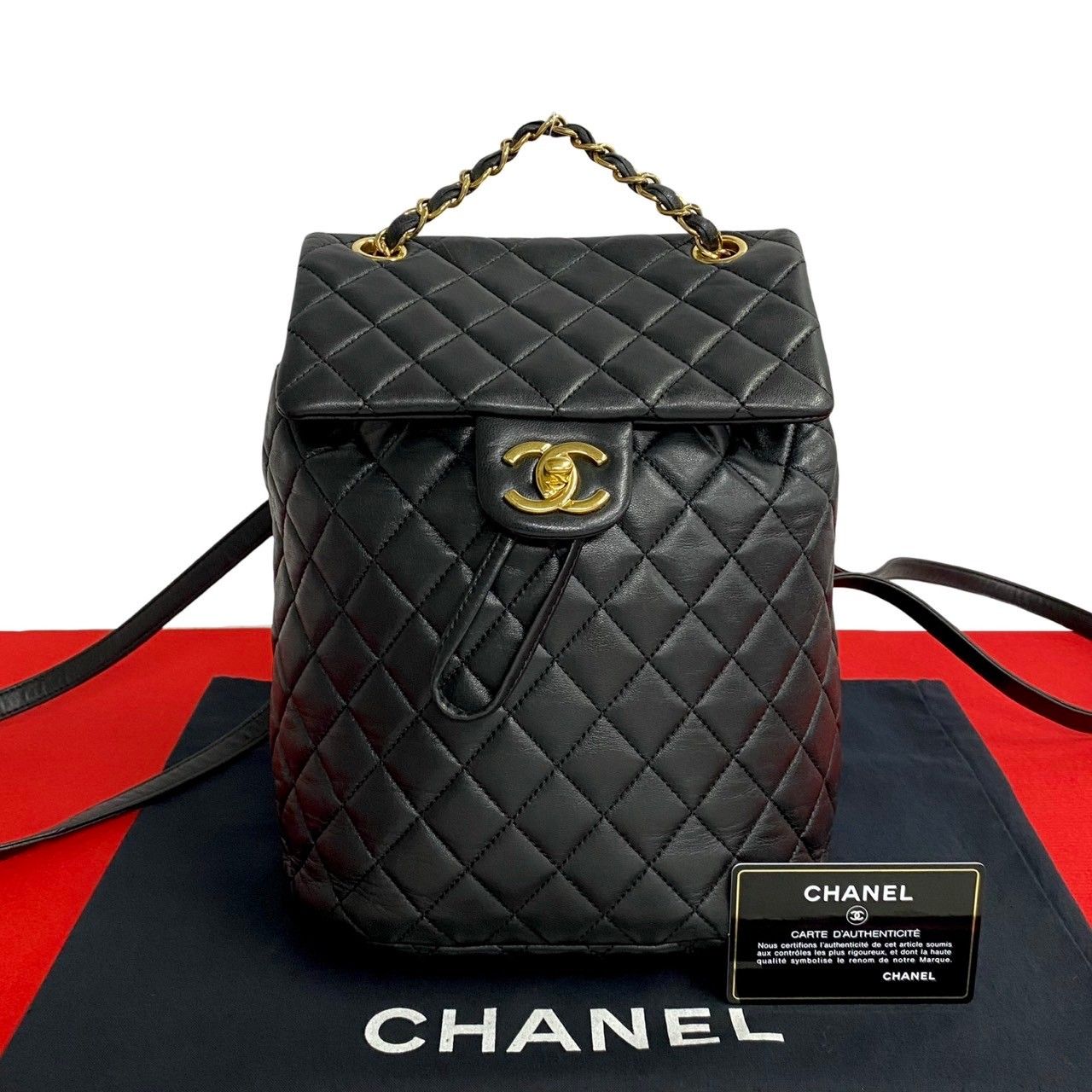 シャネル ココマーク マトラッセ ラムスキン バックパック CHANEL - 未使用品 CHANEL シャネル マトラッセ ラムスキン ココ