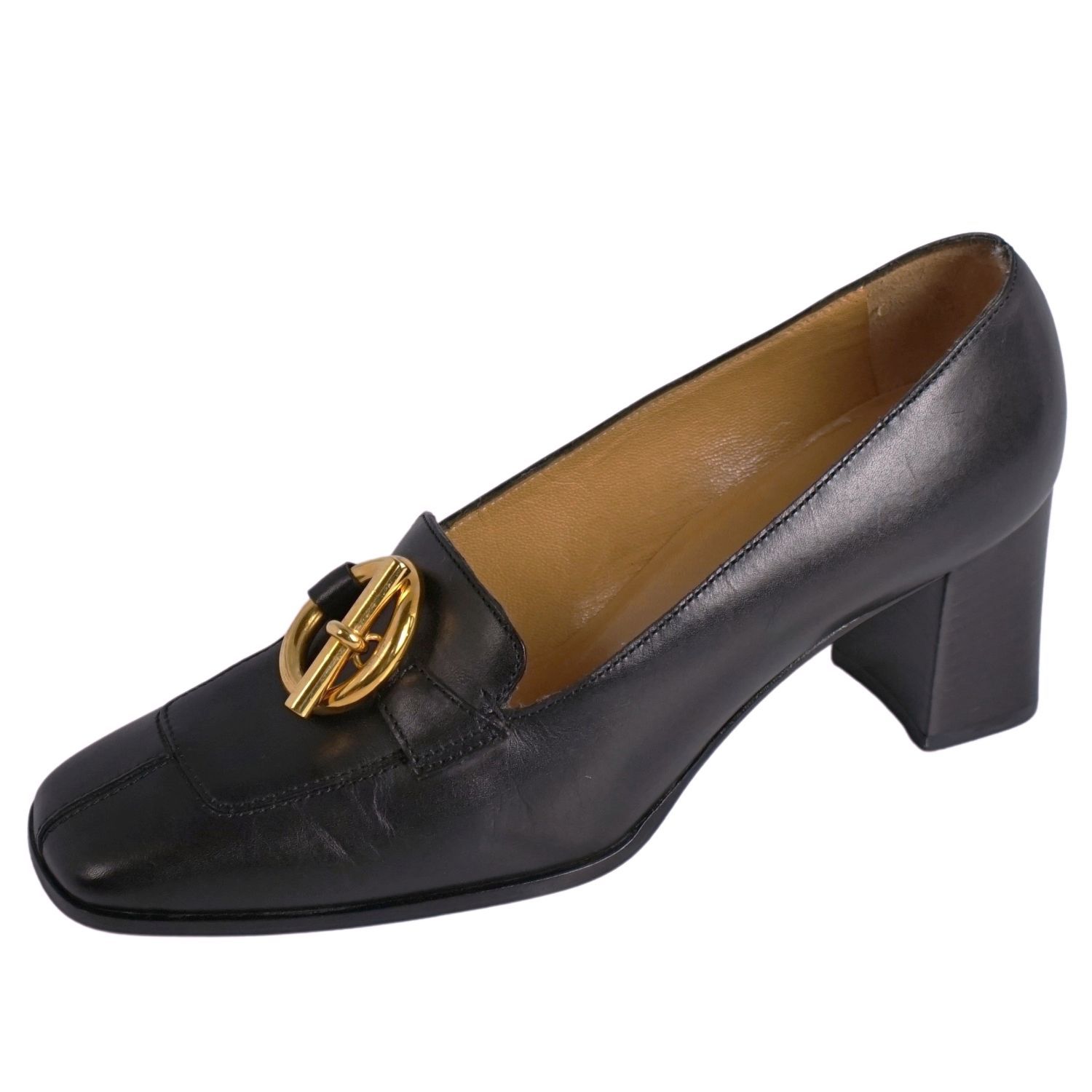 エルメス HERMES パンプス グレナン金具 レザー ヒール シューズ