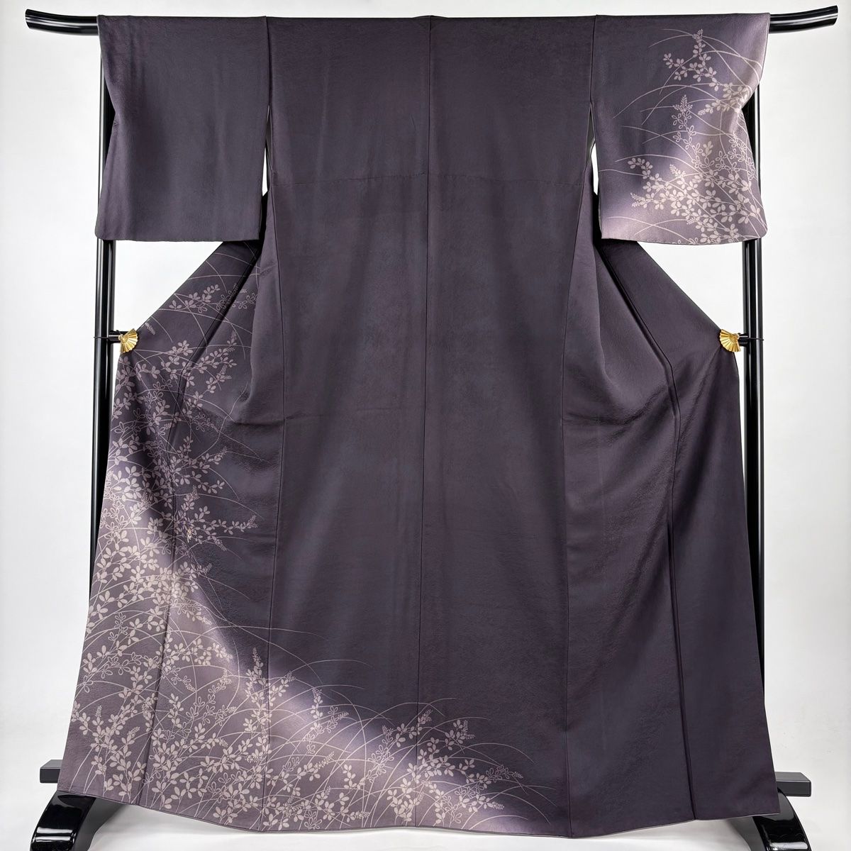 訪問着 着物 正絹 袷 蘇州刺繍 汕頭刺繍 相良刺繍 薄丁子色 四季