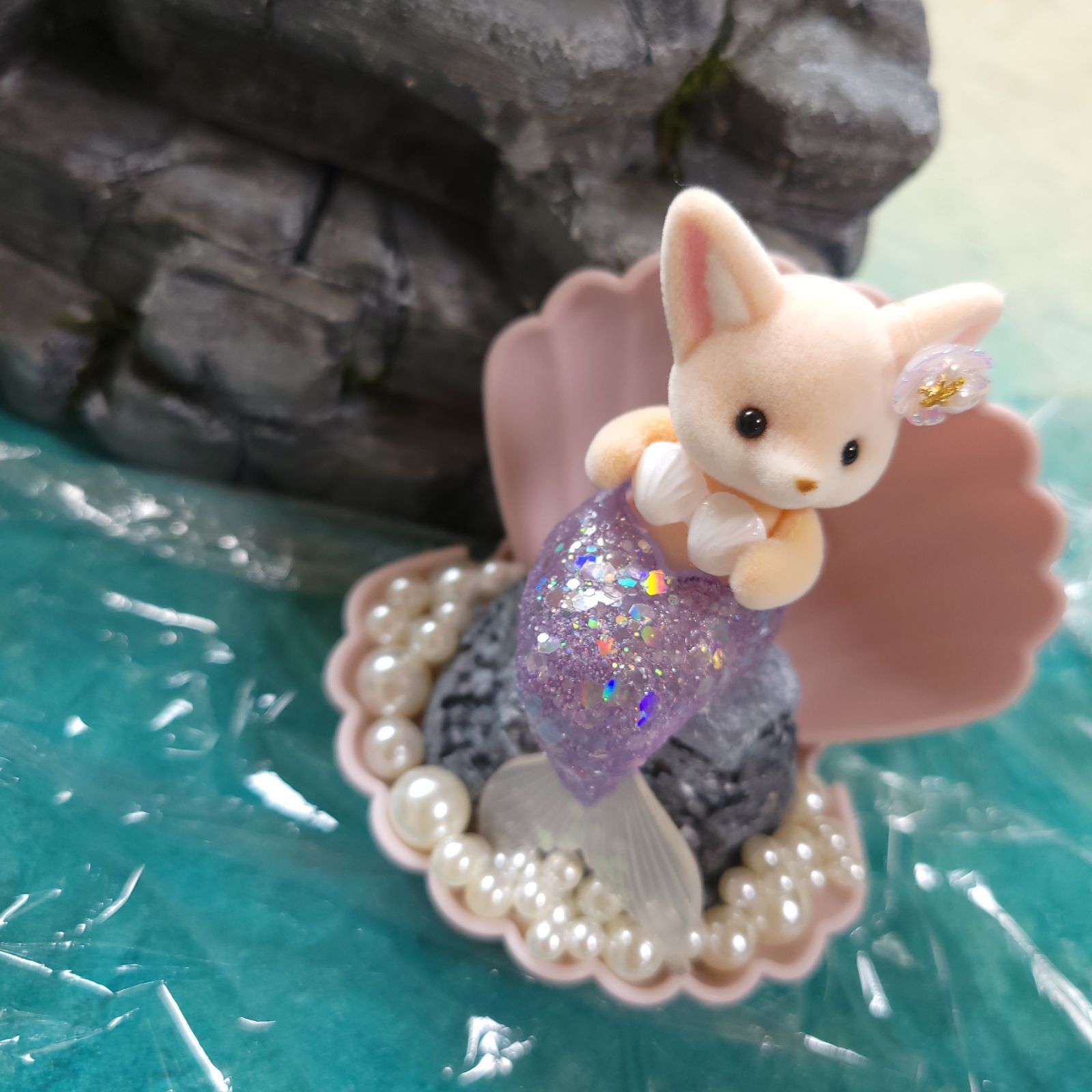 人魚と貝殻の彫刻 約30cm 人魚と貝殻の彫刻 約30cm 海から浮かび上がる美しい人魚（マーメイド