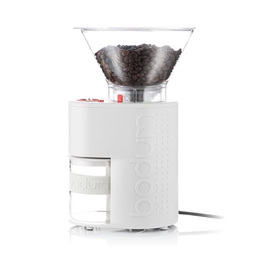 BODUM ボダム コーヒーミル 電動ミル BISTRO ビストロ 電動式コーヒーグラインダー オフホワイト コニカル刃 挽きムラ防止 静電気防止 静音 挽き目調節 正規品 10903-913JP-3