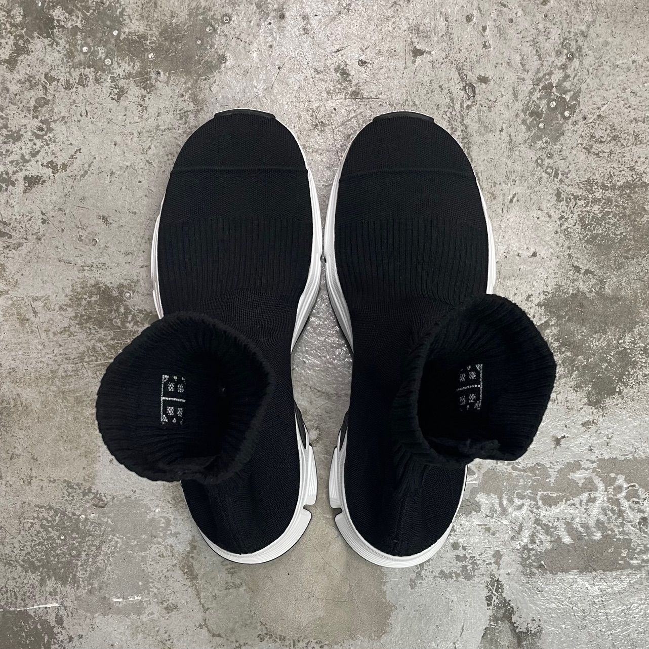 新品 Balenciaga Speed 3.0 Sneaker Black White 654532 BBロゴ