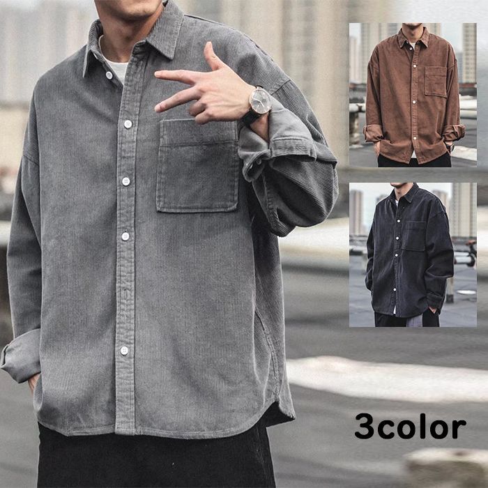 トップス ジャケット シャツ メンズ 秋服 カジュアルシャツ 長袖
