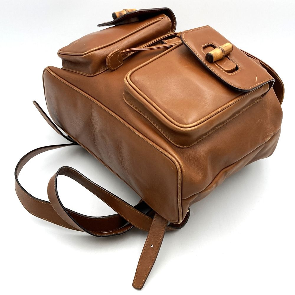 GUCCI グッチ 003 58 リュック・デイパック バンブー レザー ブラウン  