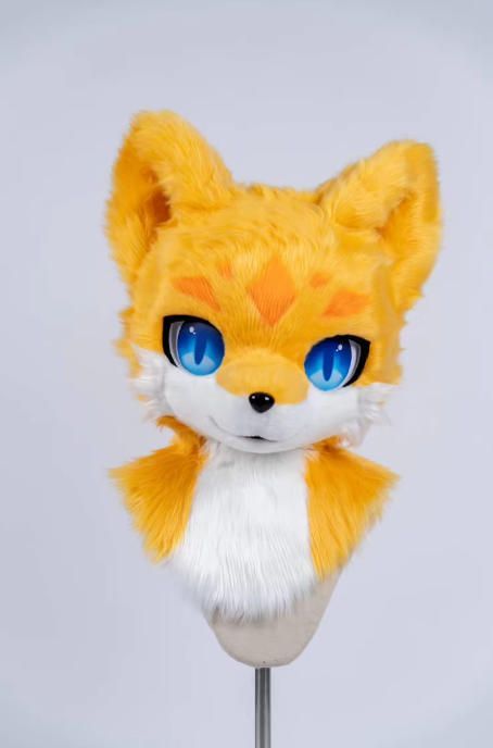 着ぐるみヘッド キツネ NO.355 オレンジ色 全頭ヘッド ケモノ ファースーツ ぬいぐるみ コスプレ コスチューム kigurumi