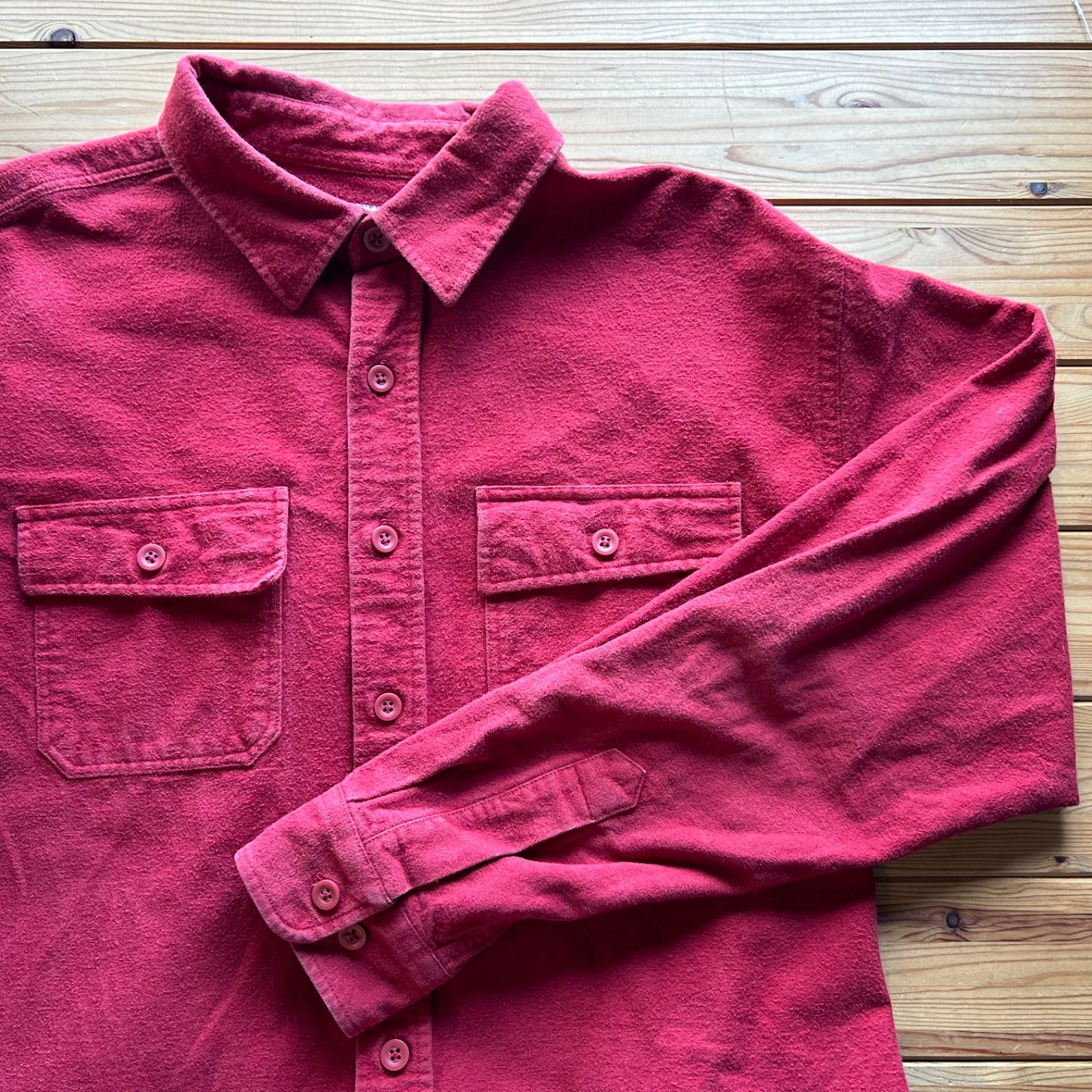 L.L.Bean エルエルビーン　シャモアクロスシャツ　赤　古着　Lサイズ