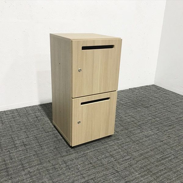 2人用パーソナルロッカー ワークプラス 鍵付き ベースドウィズロッカー 2ドア ナチュラル