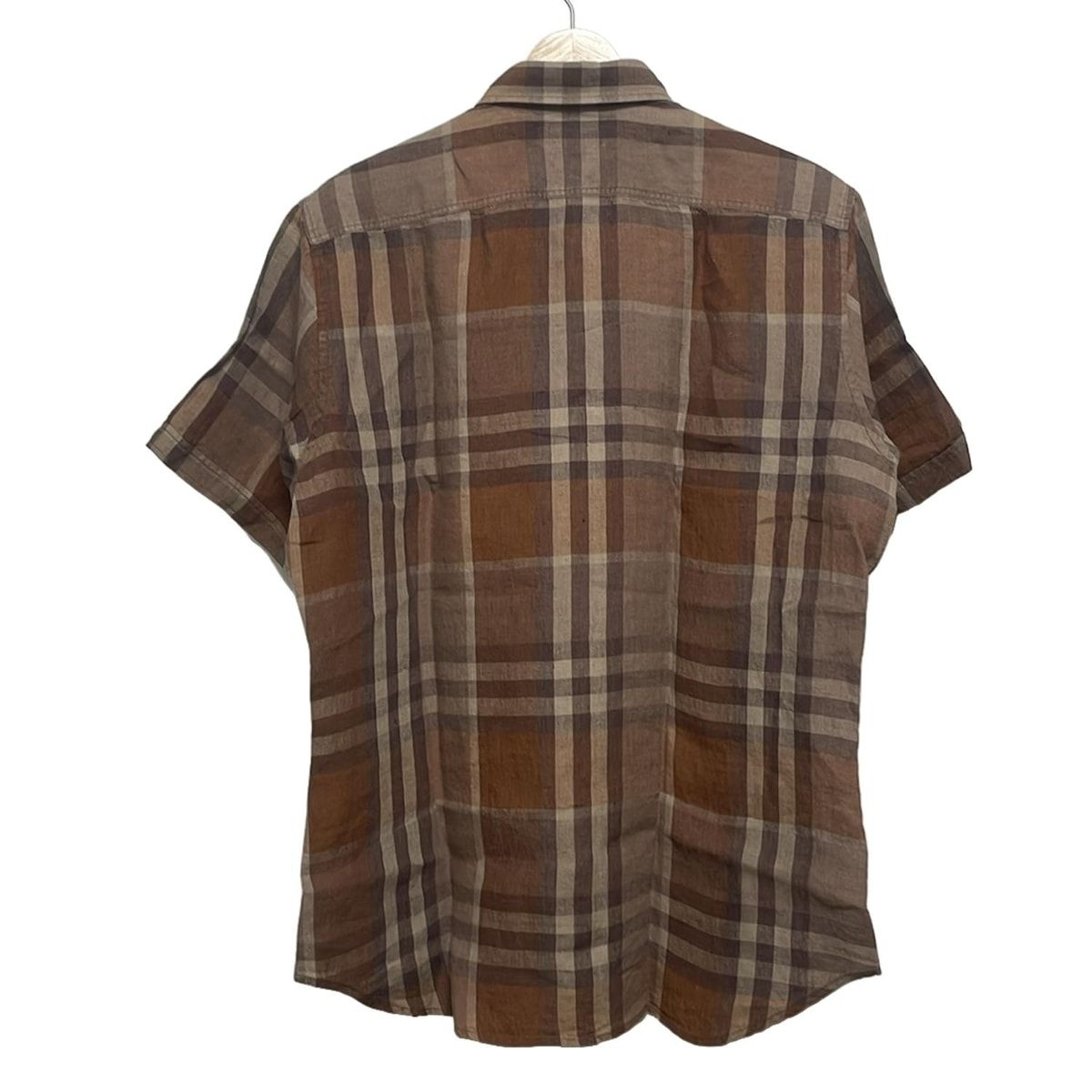 美品　バーバリーロンドン　半袖ポロシャツ　ベージュ　ノバチェック　メンズ　M BURBERRY バーバリー 半袖 ポロシャツ M ノバチェック ベージュ