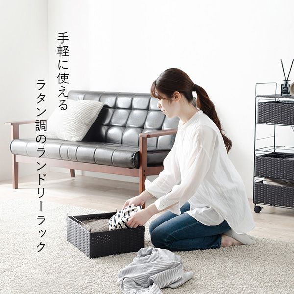 ランドリーボックス チェスト 40センチ幅 GY色 アイアンランドリー 4段引出し キャスター付 水濡れに強いポリエチレン製 グレー色 NEXPOTALLINN_EU