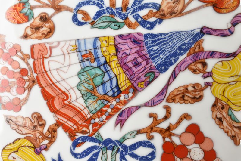 エルメス プレート 皿 HERMES 八角プレート ピエールドリアン エ ドクシダンプレート 飾り皿 食器 ブルーマルチ