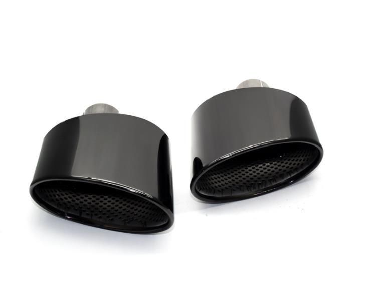 送料無料ステレンス製 AUDI A4 A5 A6 A7 RS4 RS5 RS6 RS7 改装用マフラーカッター チタン黒 54㎜ 2個セット