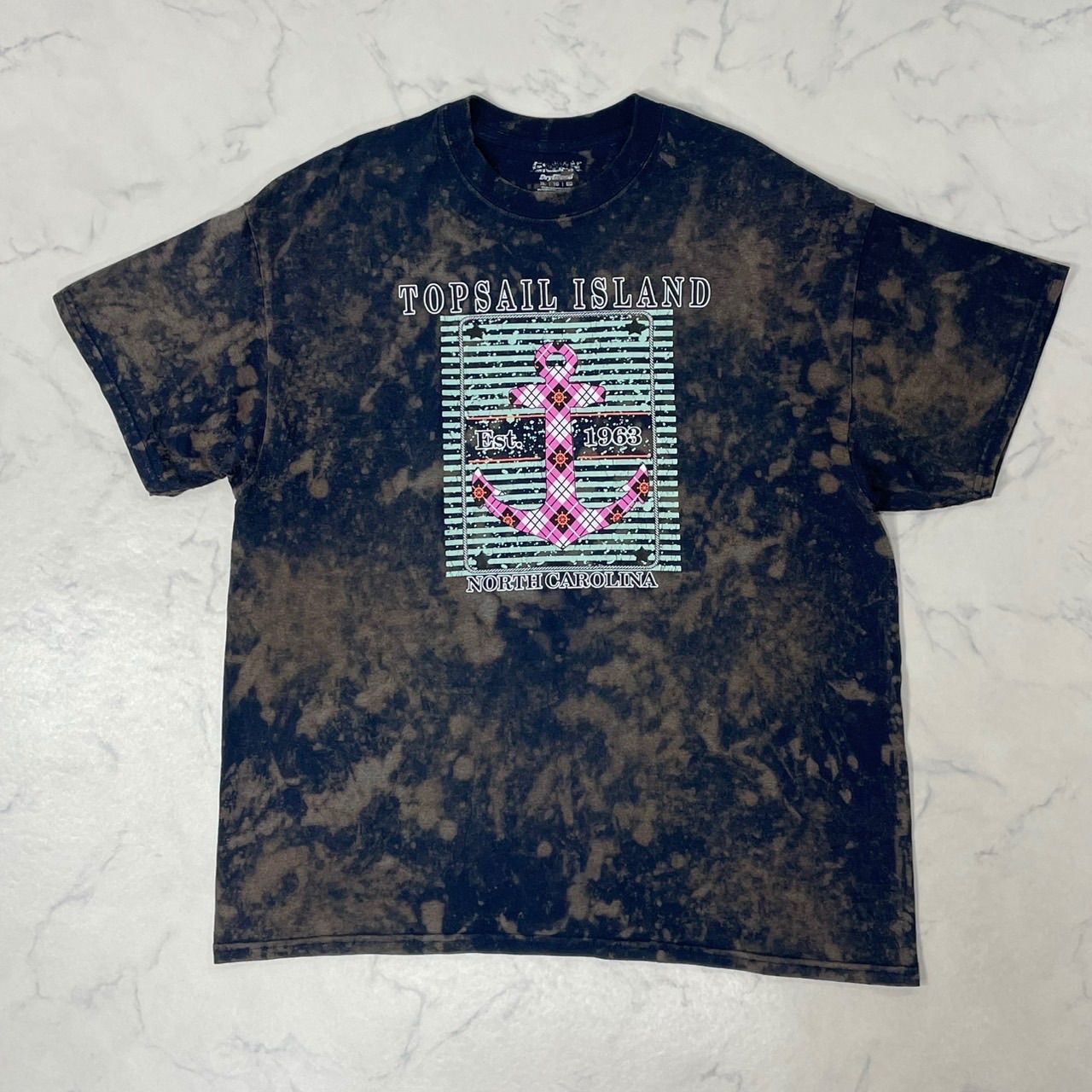 半袖Tシャツ アート プリント クルーネック 大きいサイズ 一点物 古着