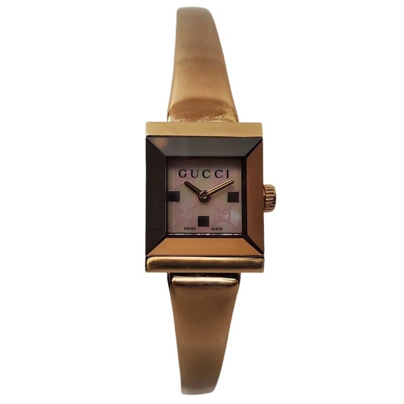 GUCCI グッチ バングル ウォッチ 128.5 YA128518 ピンクシェル文字盤  