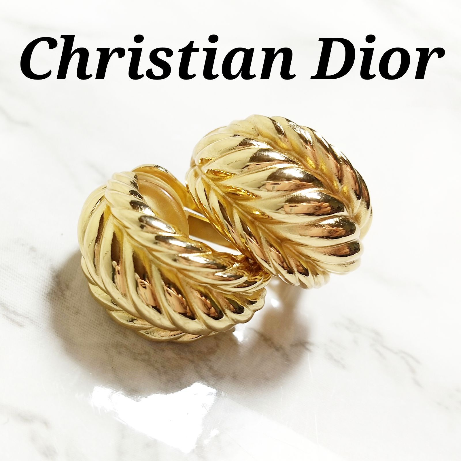 極美品 クリスチャンディオール Christian DIOR デザイン イヤリング