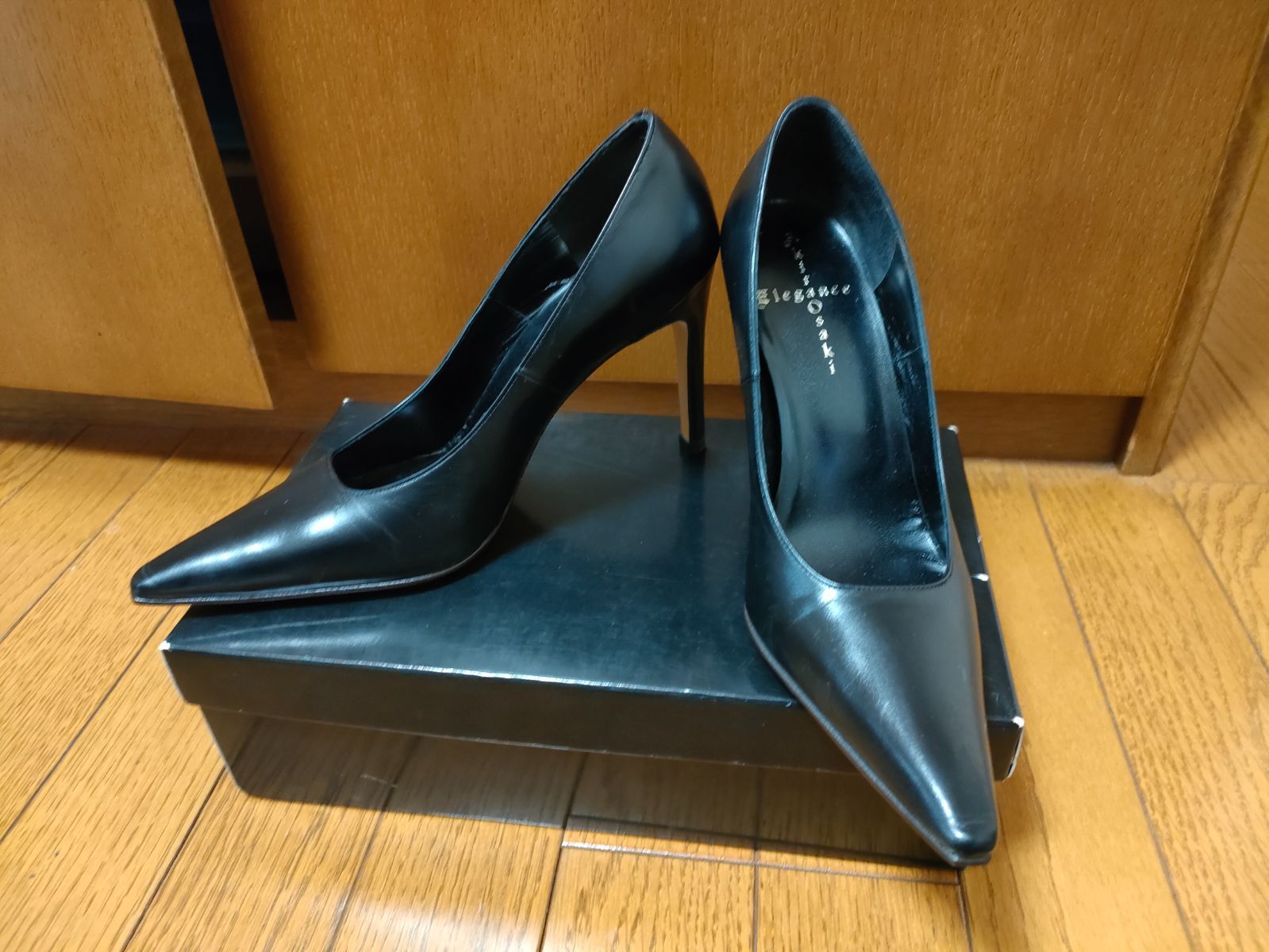 AkiraOsaki アキラオオサキ 黒 レザー ロングブーツ 23.5 - 靴