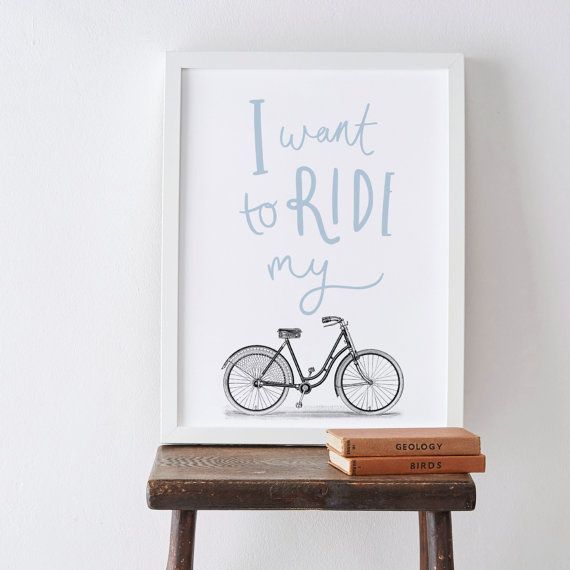 【SALE セール】OLD ENGLISH CO. | RIDE MY BIKE PRINT - BIKE/CYCLING PRINT (storm/white background) | A3 アートプリント/ポスター【ロンドン 北欧 シンプル インテリア】
