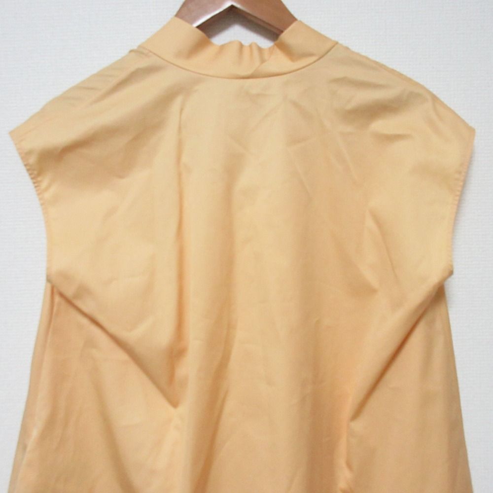 新品同様 20SS HERMES エルメス Hリフト金具 ノースリーブ ブラウス サイズ34 イエローオレンジ レディース 古着 中古 新品同様 20SS HERMES エルメス Hリフト金具 ノースリーブ