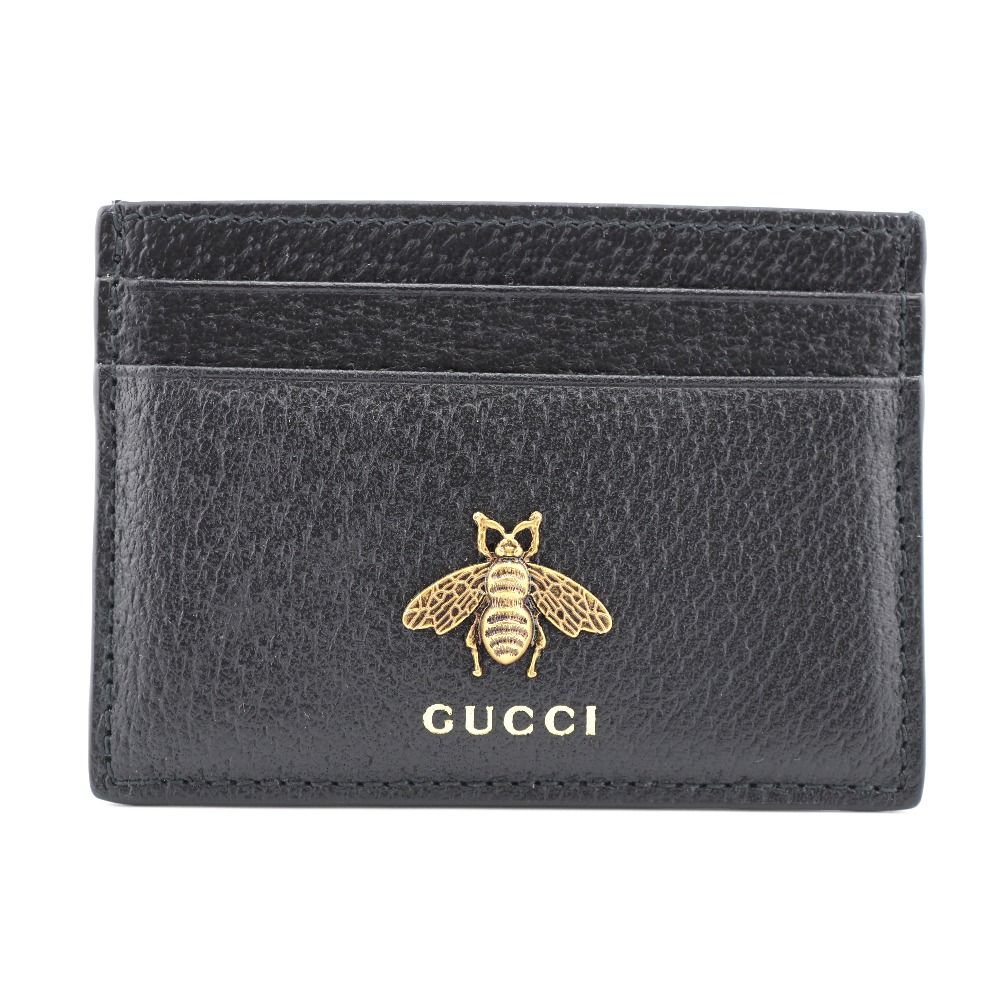 極美品】GUCCI アニマリエ カードケース 蜂 ビー bee レザー 黒-