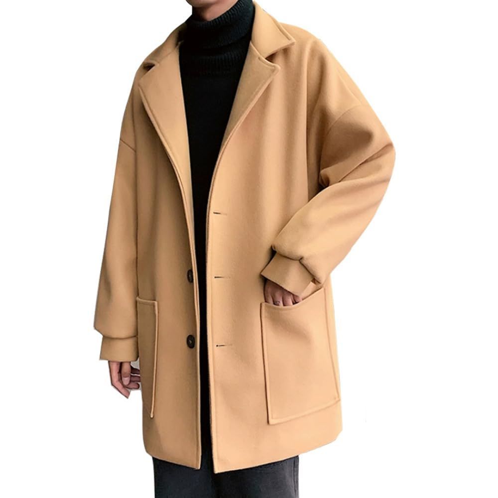 紳士服 ビジネス 防寒 アウター 大きいサイズ シンプル 防風 おしゃれ ジャケット メンズ メンズ ロング チェスターコート ジャケット コート [Aaronlive]