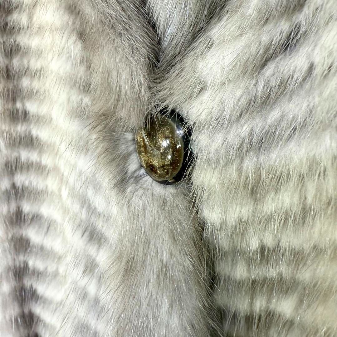 エンバ EMBA フォックスファーコート アウター ミドル丈 11 L 白