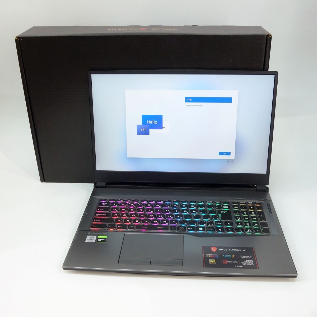 MSI GP75 Leopard GP75-10SDK-452JP Win11/Core i7-10750H/GTX 1660 Ti/メモリ 16GB/SSD 512GB ゲーミングノートパソコン ※中古