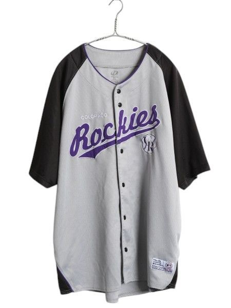 なクーポン配布中! ロッキーズ ベースボール シャツ メンズ XXL | MLB オフィシャル ダイナスティ 大リーグ ユニフォーム ゲームシャツ ジャージ 大きいサイズ